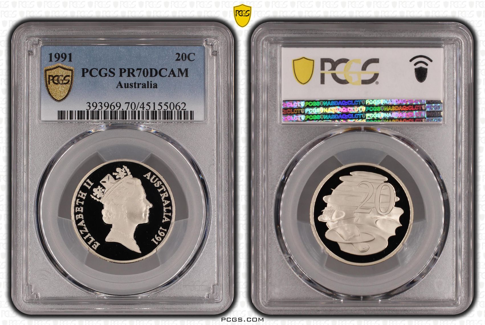 1991 Australia Twenty Cent, 20c PCGS - PR70DCAM POP 24/0 -062