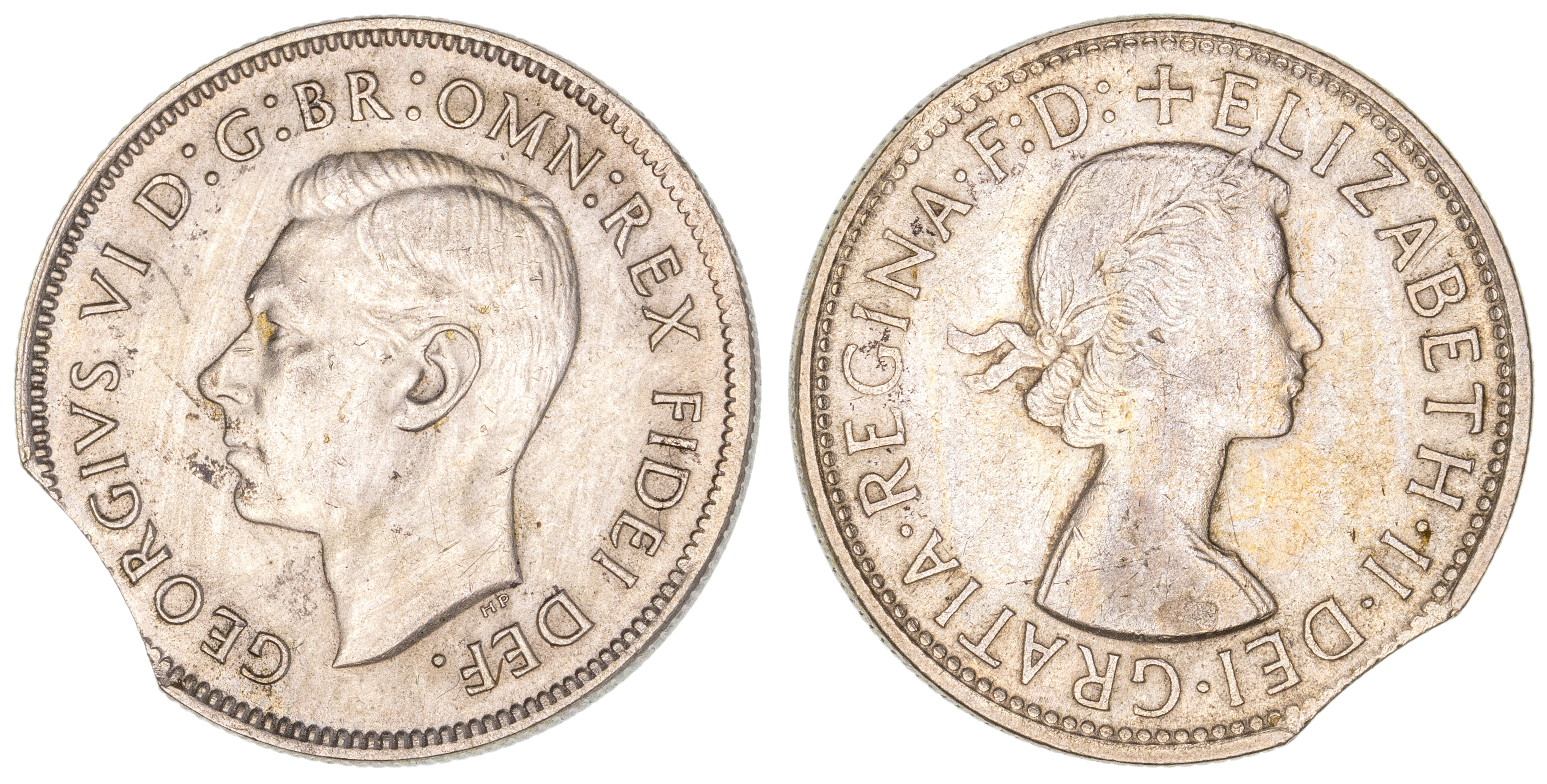 George VI - Elizabeth II, Florin, 1951 & 1960, EF