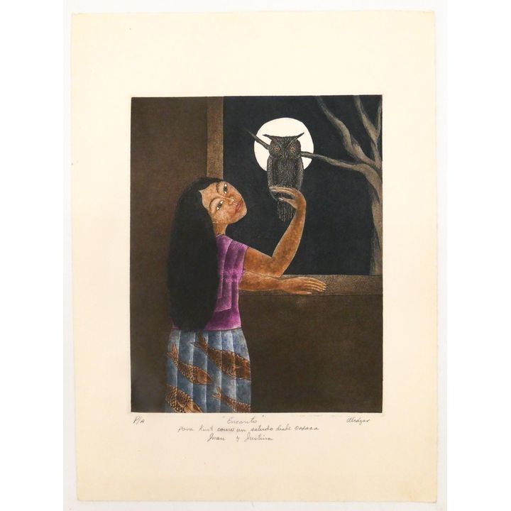 Juan Alcazar ''Encanto'' Etching 15"x11'' Sheet. Signed printer's proof, loose.