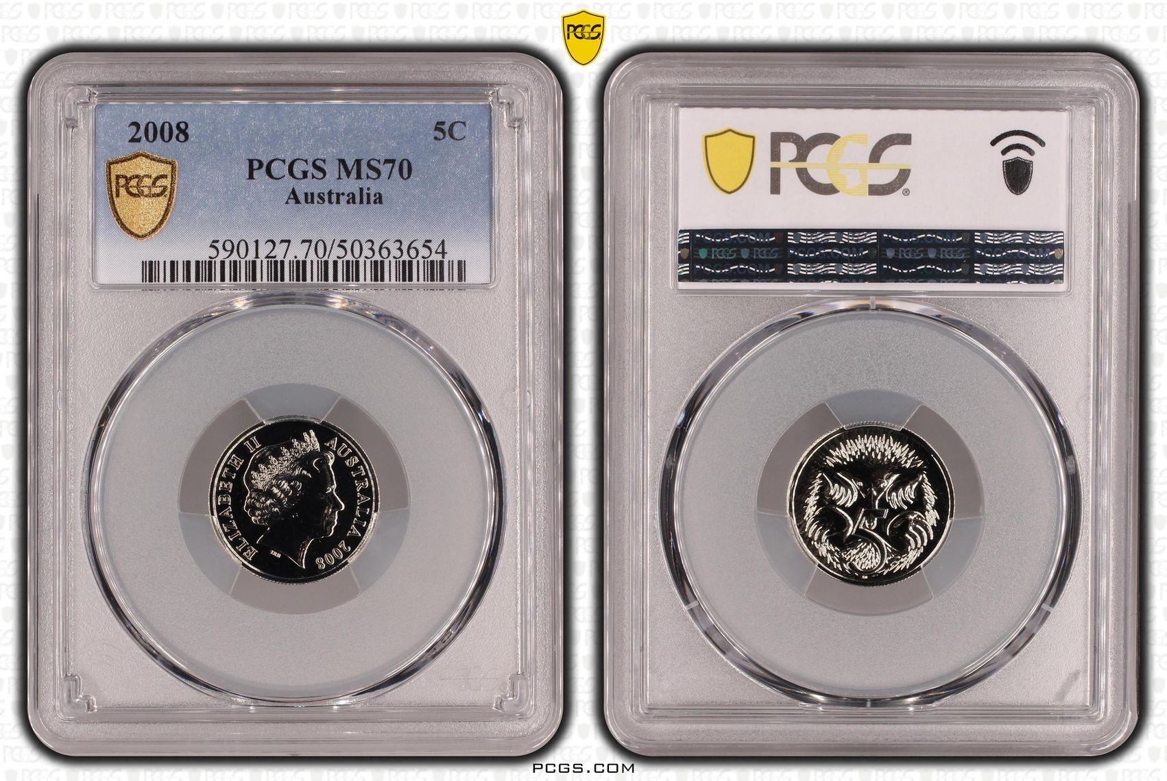 Five Cent, 2008, PCGS MS70