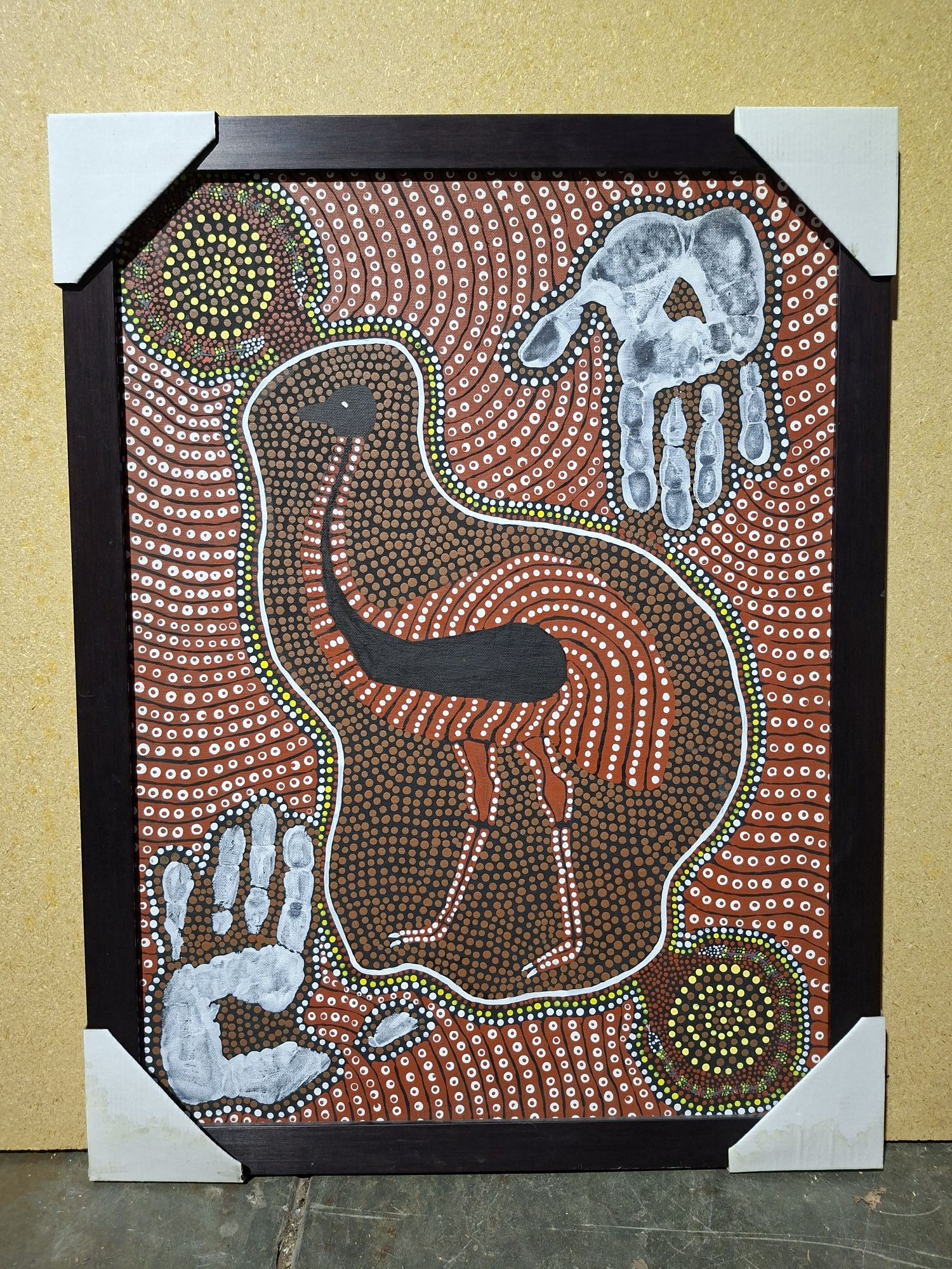 Aboriginal Emu And Hands Artwork