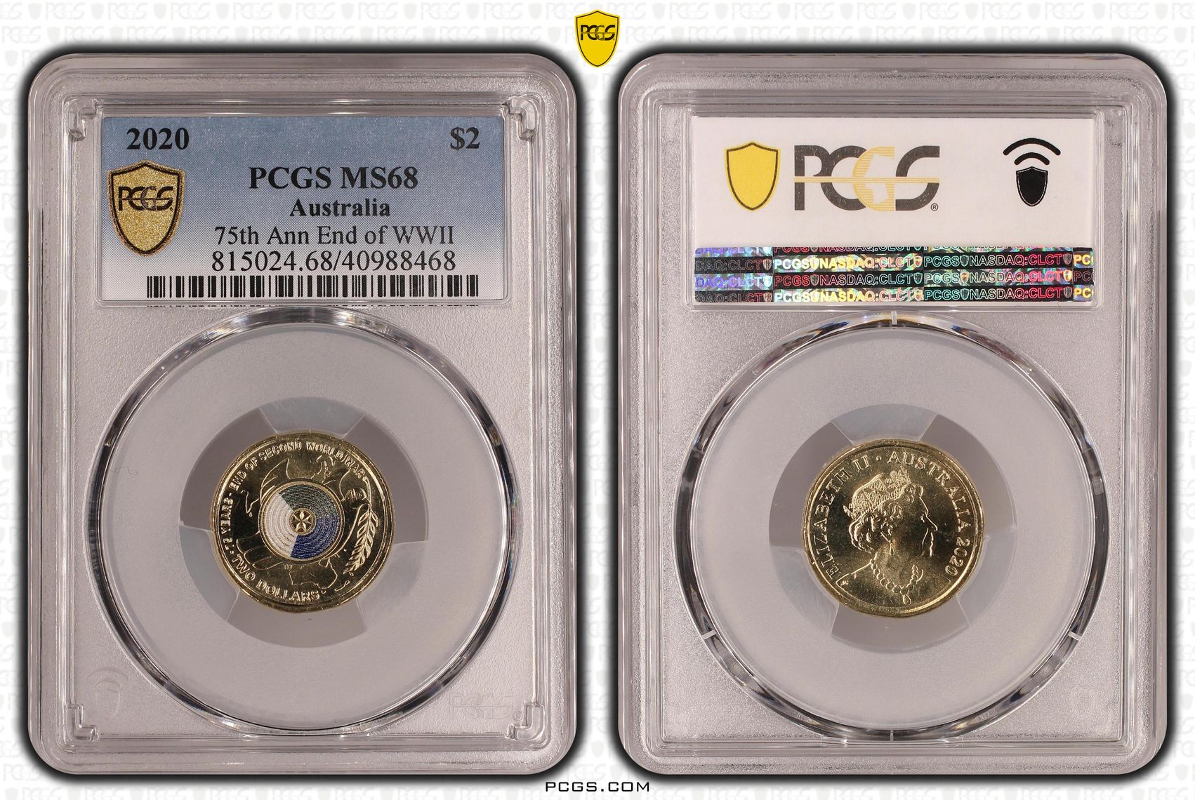 75th Ann End of WWII Colorized, Two Dollar, 2020, PCGS MS68