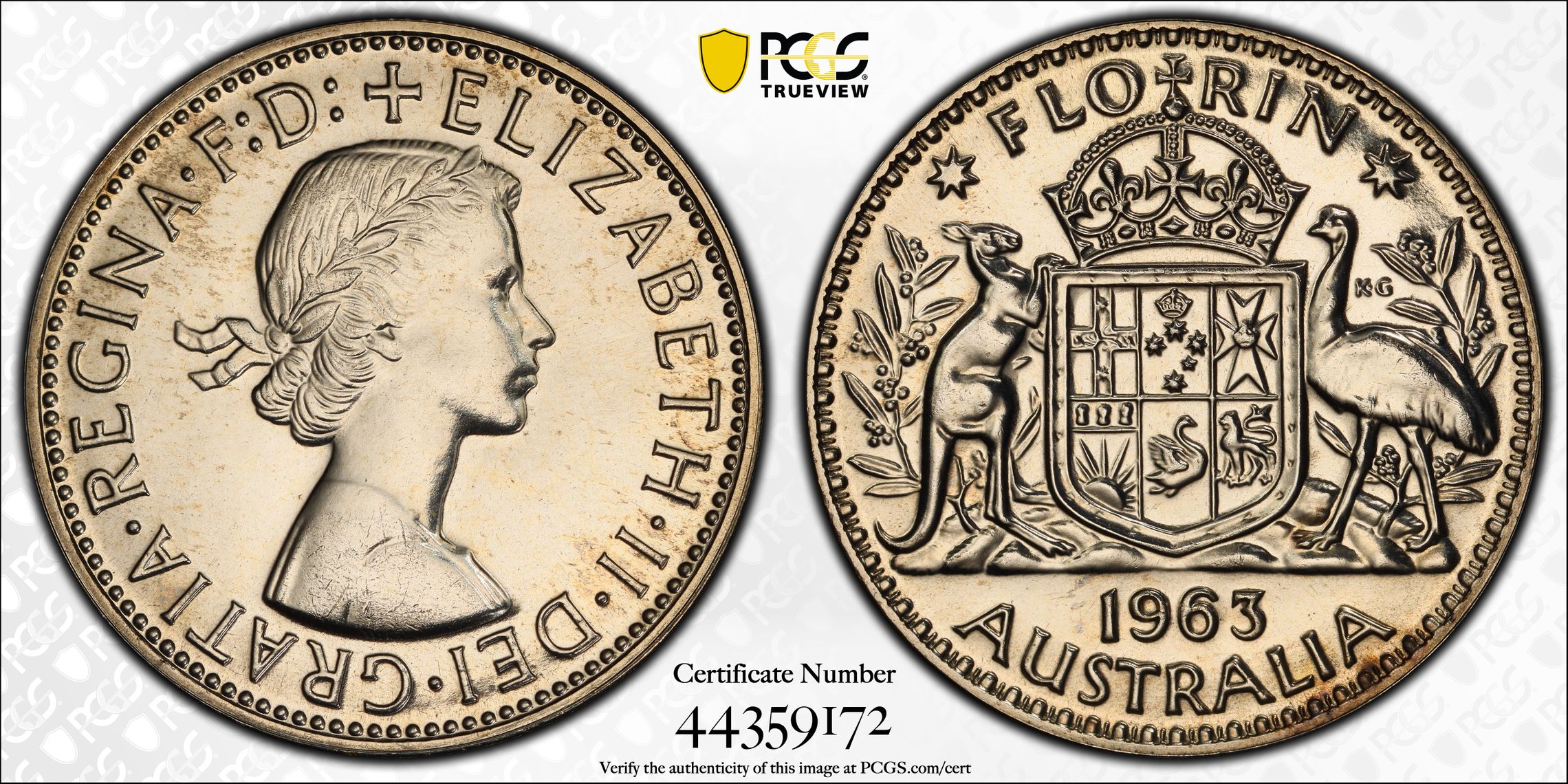 1963(m) Australia Florin Silver PCGS - PR66 -172