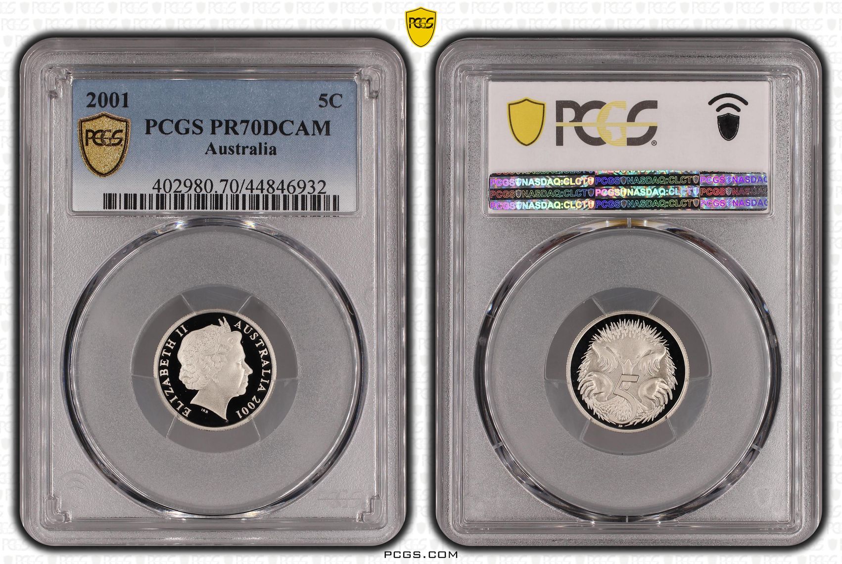 2001 Australia Five Cent, 5c PCGS - PR70DCAM POP 72/0 -932