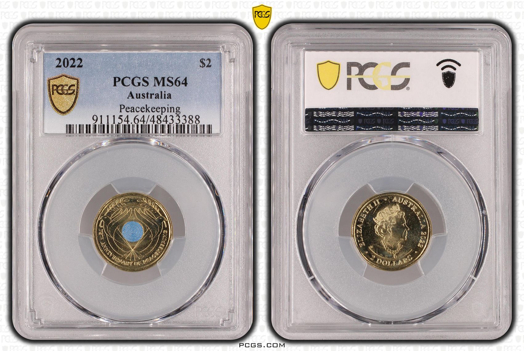 Elizabeth II, Peacekeeping - Colorized, Two Dollar, 2022, PCGS MS64