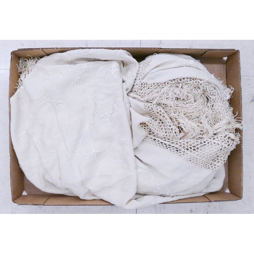 Fine Chinese Silk Embroidered Piano Shawl- 45x45''