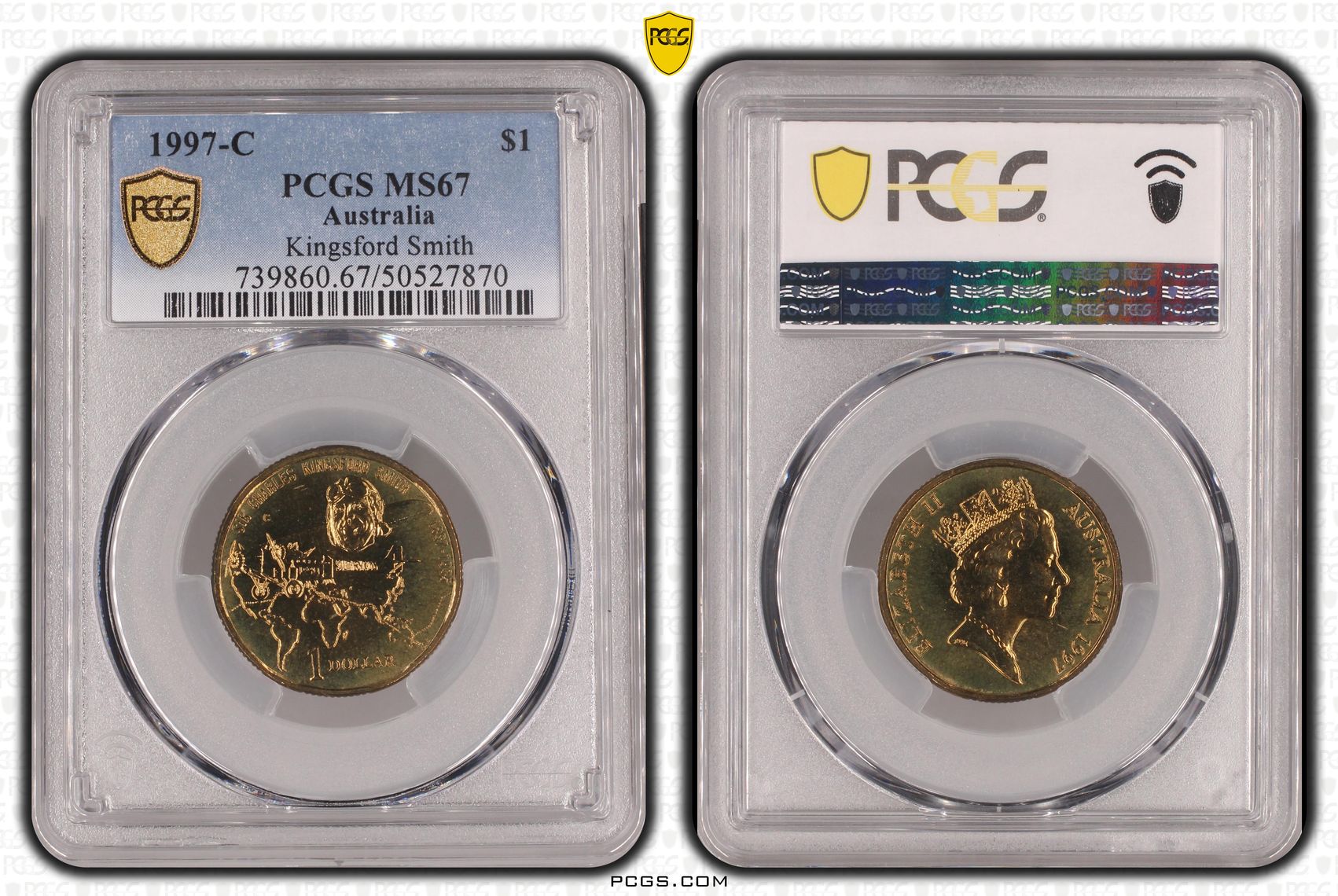 Kingsford Smith, One Dollar, 1997-C, PCGS MS67