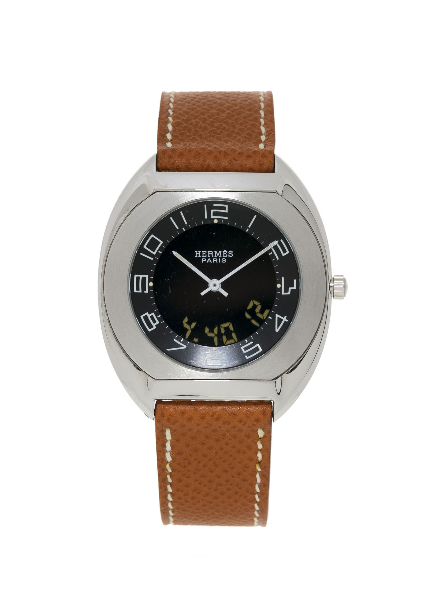 Hermès, Espace, réf. ES1.710, montre chronographe en acier à affichage ...