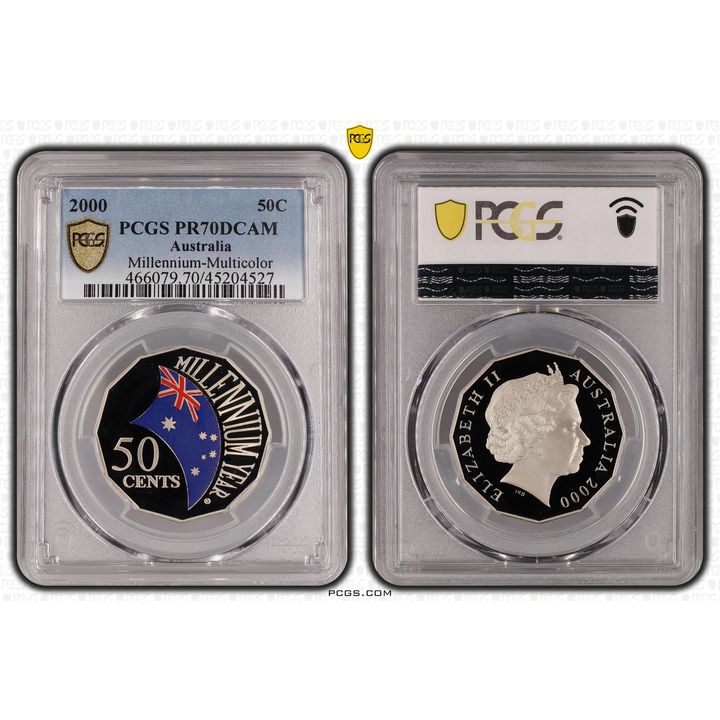 2000 Australia Fifty Cent, 50c Proof Mill-Multicolor PCGS - PR70DCAM POP 31/0 -527