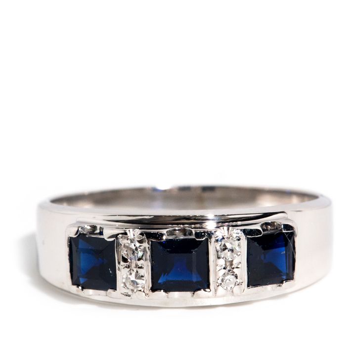 Blue Sapphire & Diamond 18ct Gold Ring,