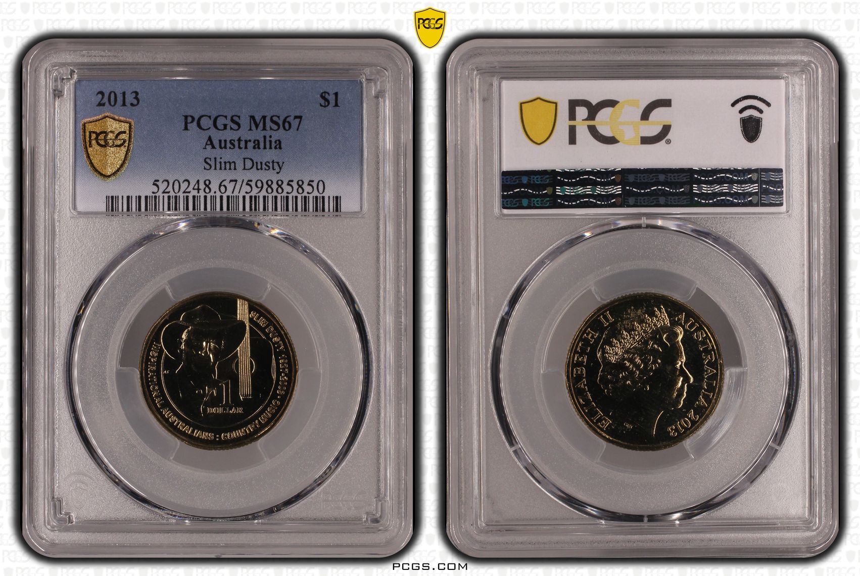 237 · Slim Dusty, One Dollar, 2013, PCGS MS67