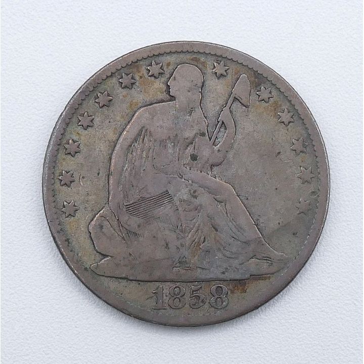 1858-O US Seated Liberty Silver Half Dolalr