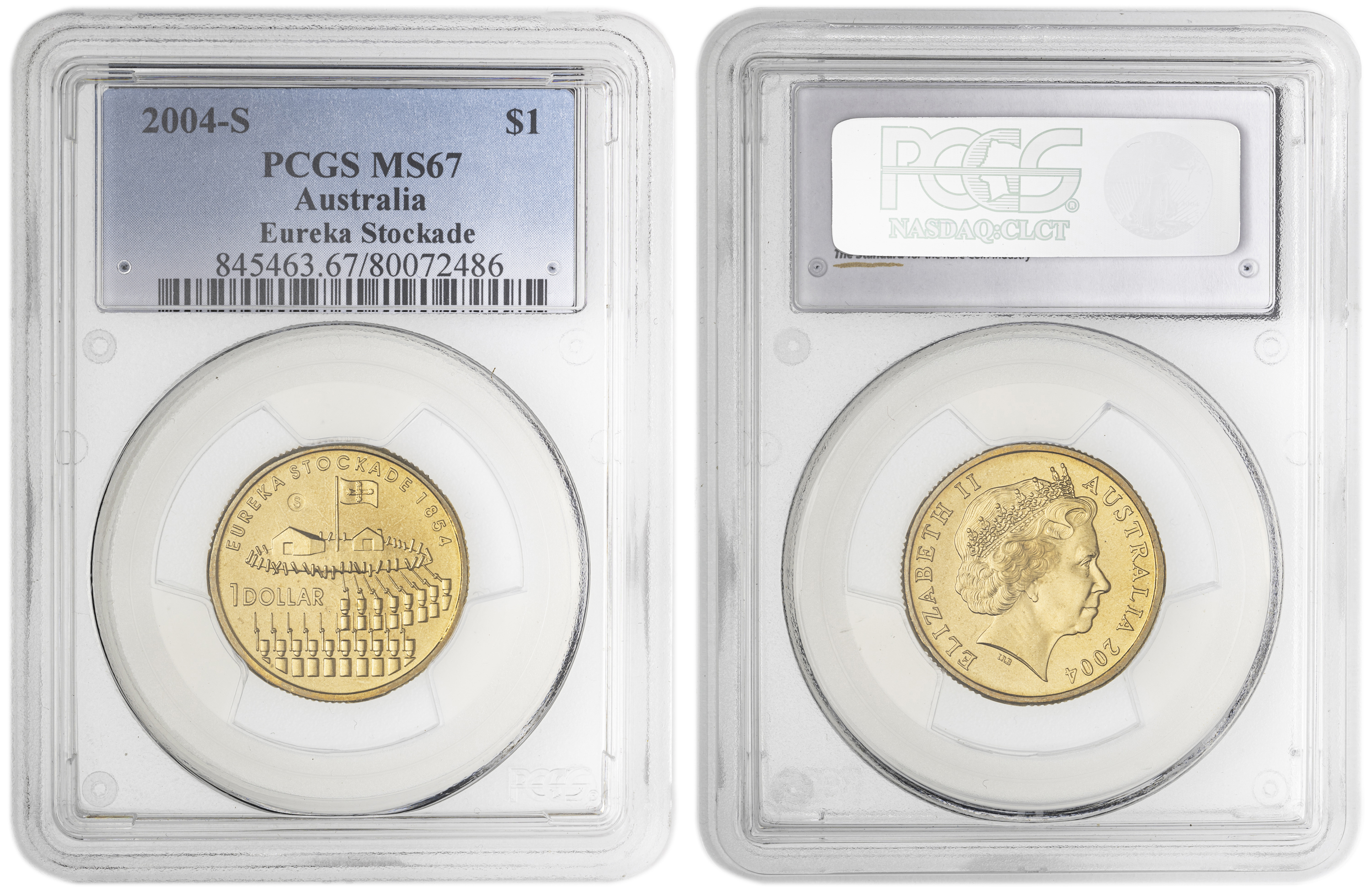 Eureka Stockade - Counterstamp , One Dollar, 2004-S, PCGS MS67