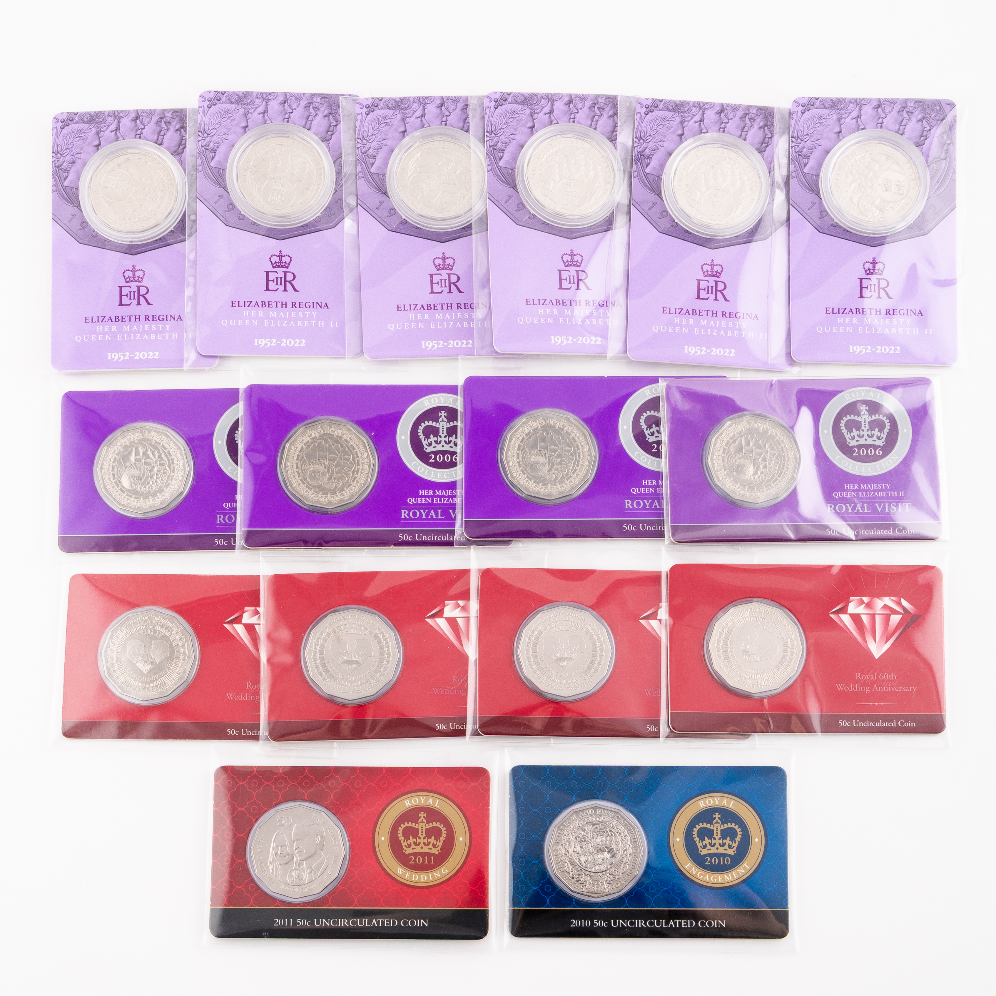 37 · Elizabeth II, RAM - Various Royal, Fifty Cents, 2006 - 2023,  UNC