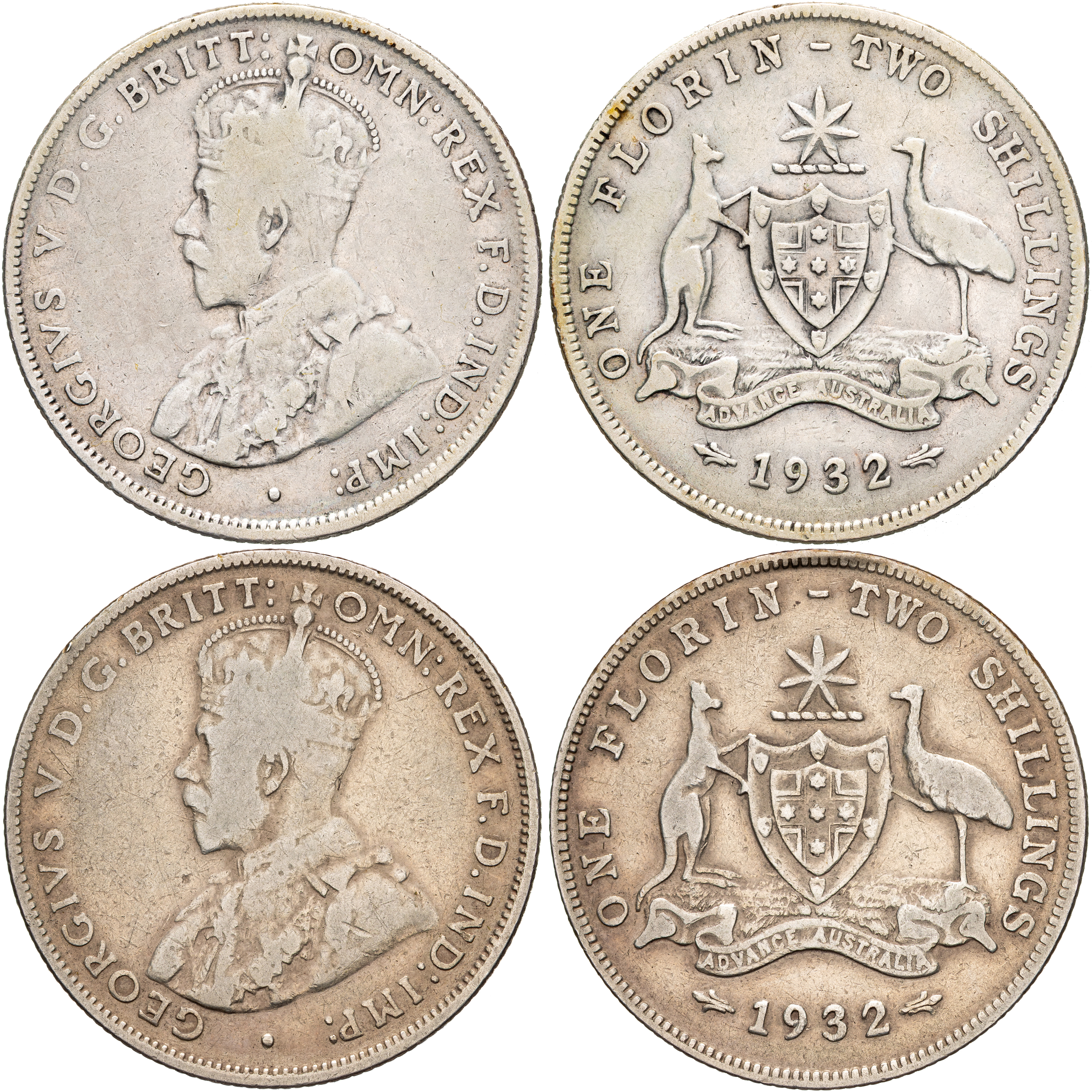 George V, Florin, 1932, VG