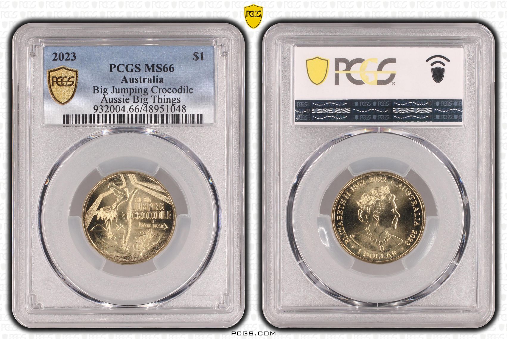 Big Jumping Crocodile Aussie Big Things, One Dollar, 2023, PCGS MS66