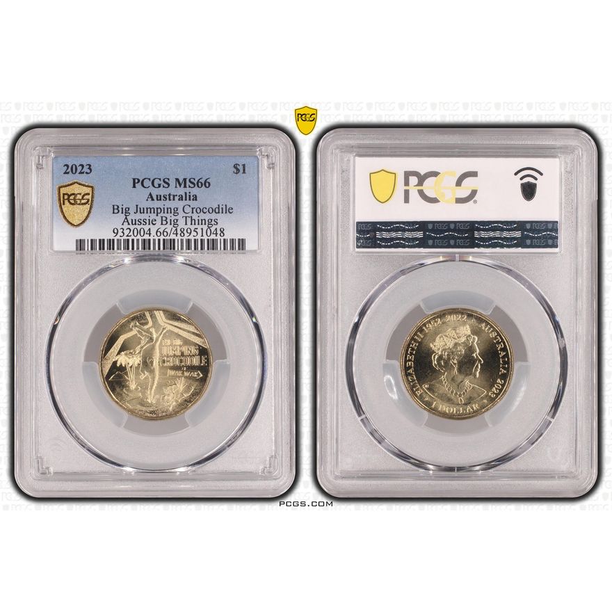 Big Jumping Crocodile Aussie Big Things, One Dollar, 2023, PCGS MS66