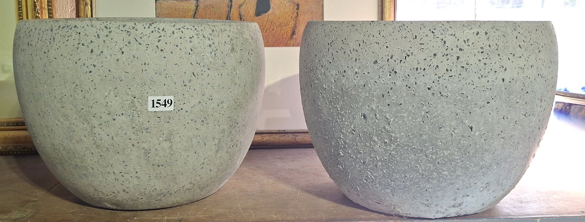 Pair Of Composite Plant Pots