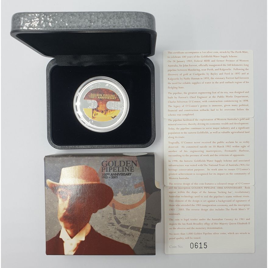 Silver 1oz. Proof Coin - Golden Pipeline