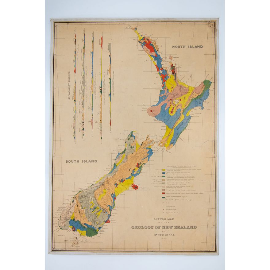 HECTOR, SIR JAMES - Sketch Map of the Geology of New Zealand
