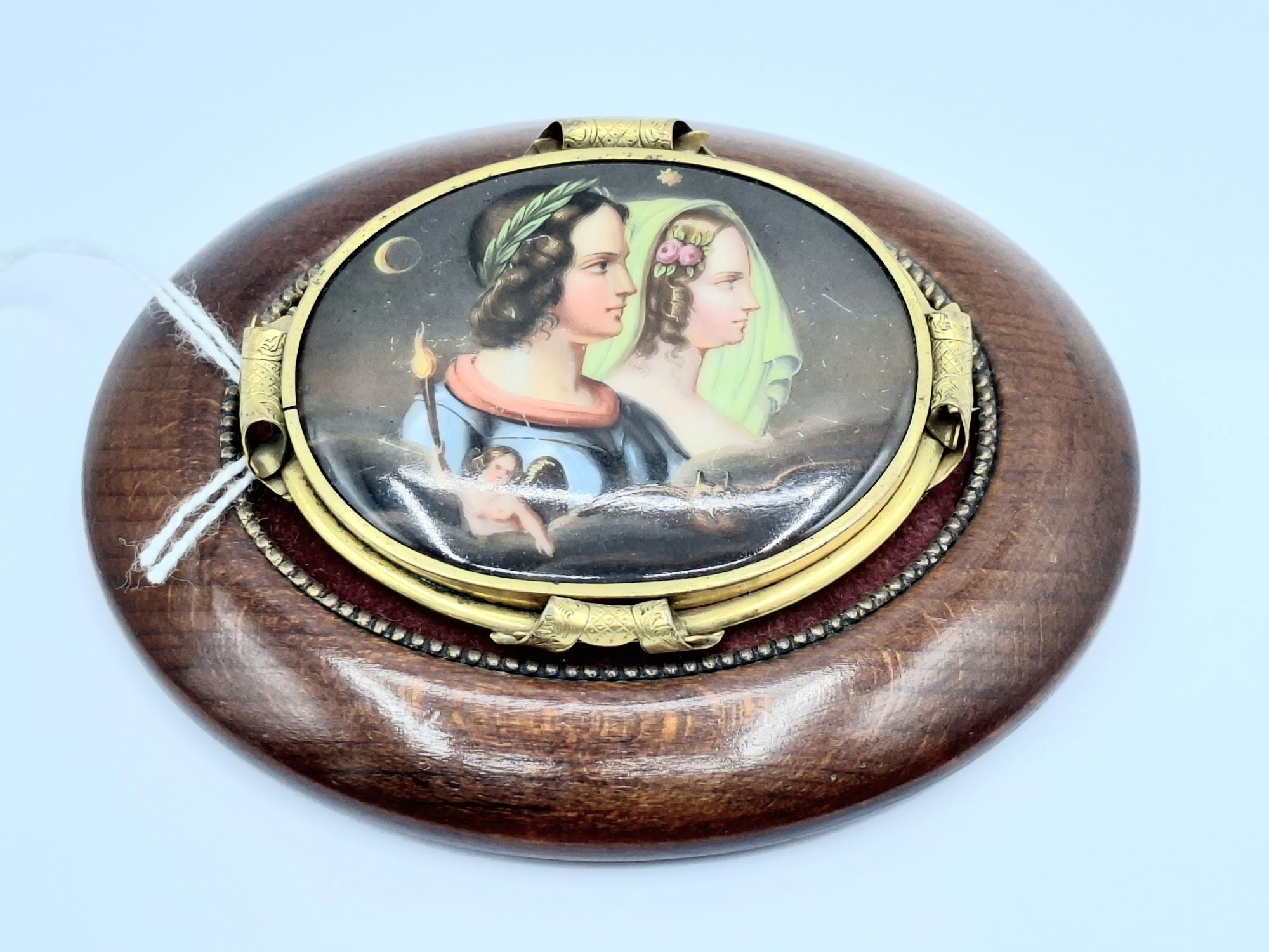 Antique Porcelain Brooch