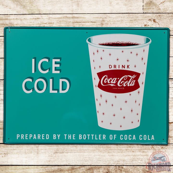 Drink Coca Cola Ice Cold SST Sign w/ Cup - 9