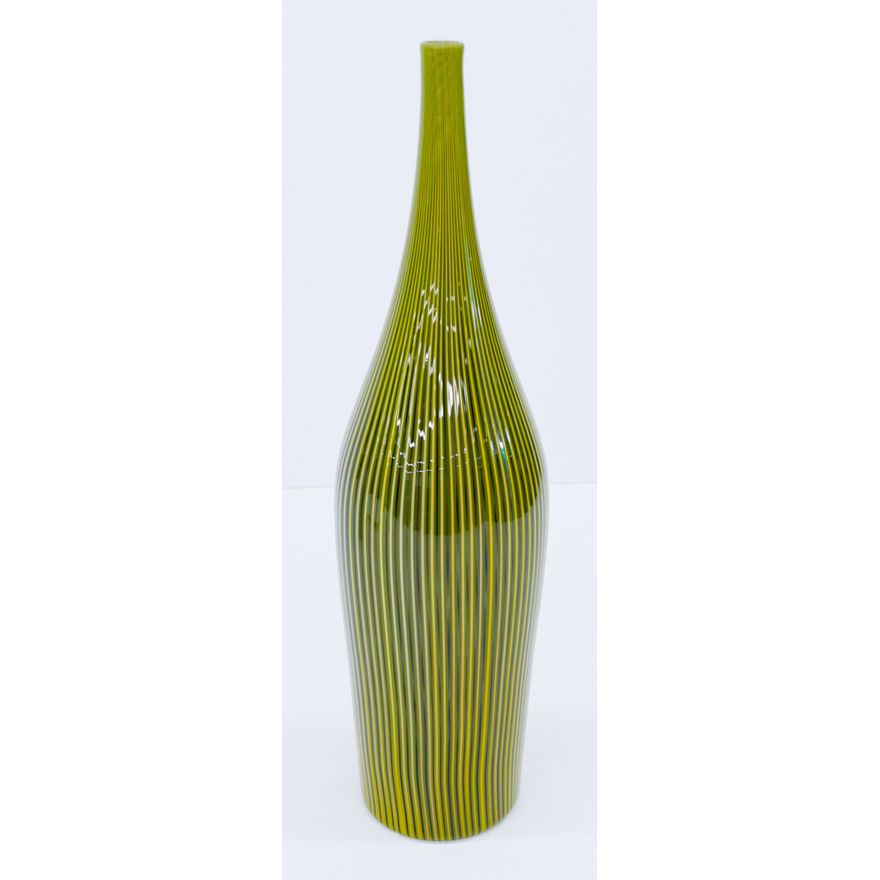 Lino Tagliapietra Attr. ''Striped Bottle Vase'' Glass