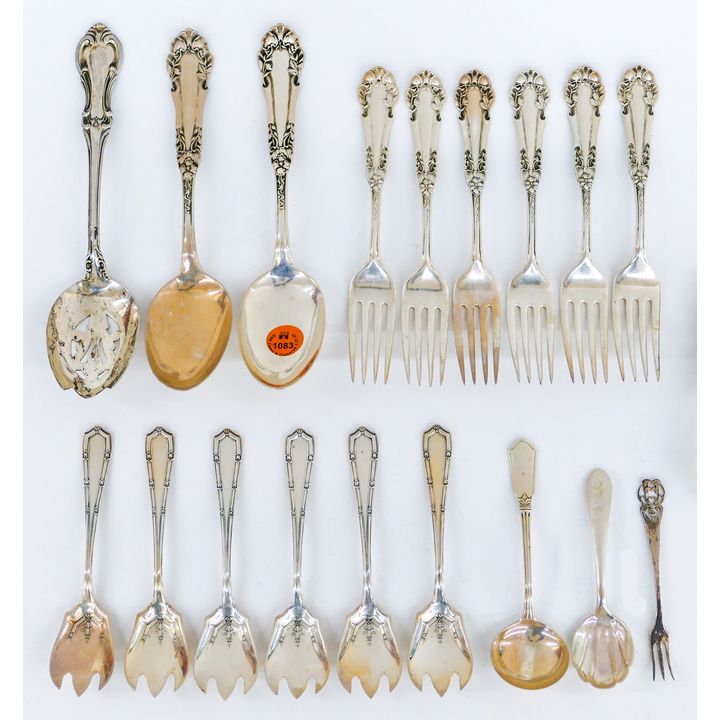 Tray 18pc Assorted American Sterling Flatware - 620 Grams TW