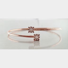 18CT ROSE GOLD BANGLE WITH 18 DIAMONDS TOTAL 0.300CT COLOUR IJ CLARITY VS/SI - 51929/3539