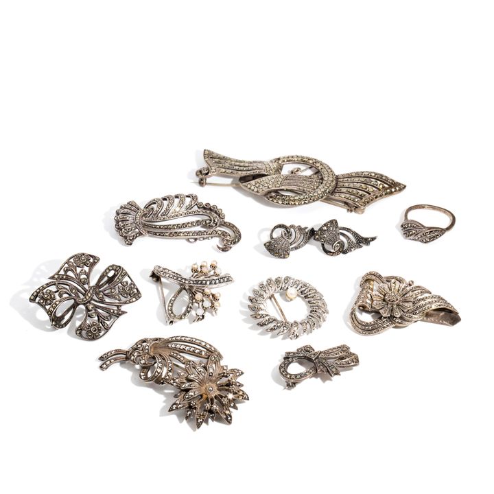 Marcasite Jewellery 10 Piece Lot,