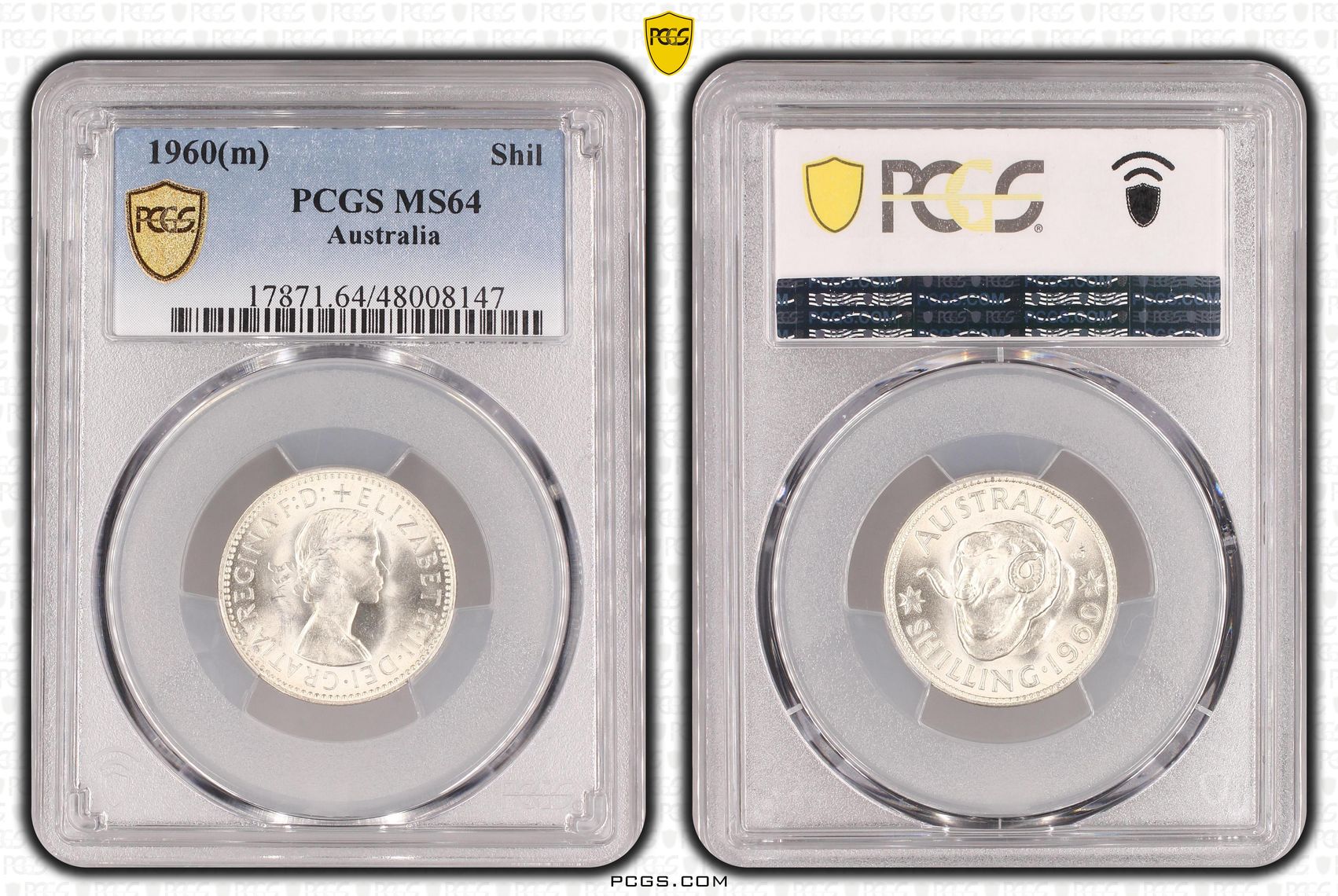 Shilling, 1960(m), PCGS MS64