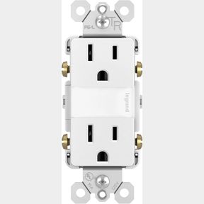 PASS & SEYMOUR NTL885TRWCC6 NIGHTLIGHT WITH TWO 15 AMP OUTLETS WITH COVER, WHITE BY PASS & SEYMOUR