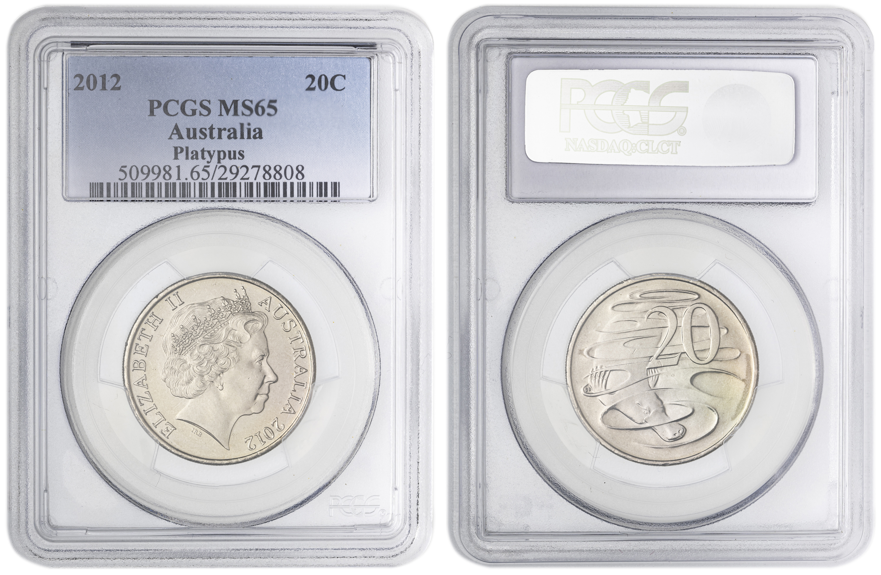 , Twenty Cent, 2012, PCGS MS65