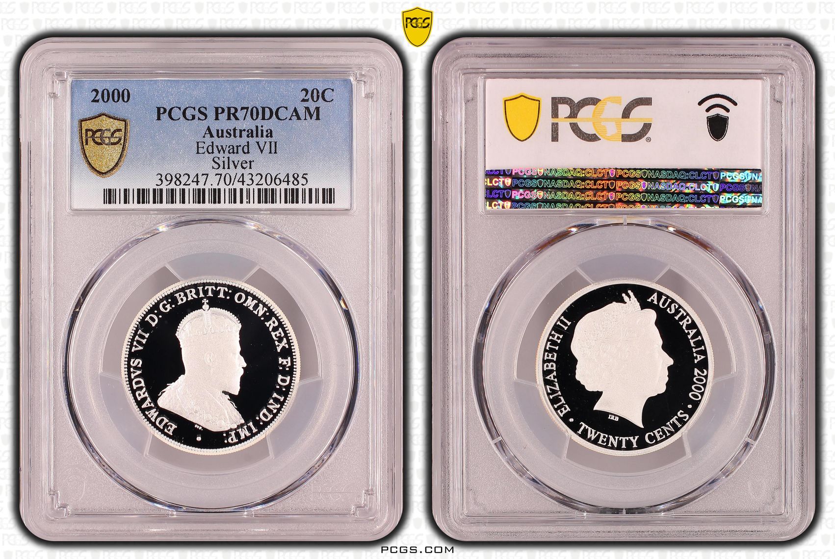 2000 Australia Twenty Cent, 20c Edward VII Silver PCGS - PR70DCAM POP 31/0 -485