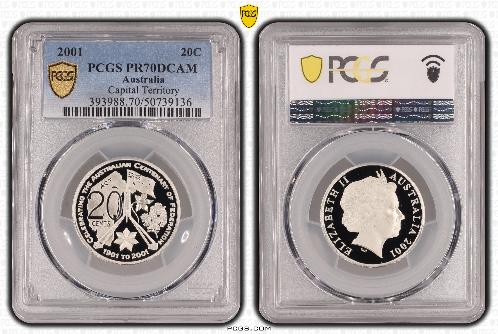 Capital Territory, Twenty Cent, 2001, PCGS PR70DCAM
