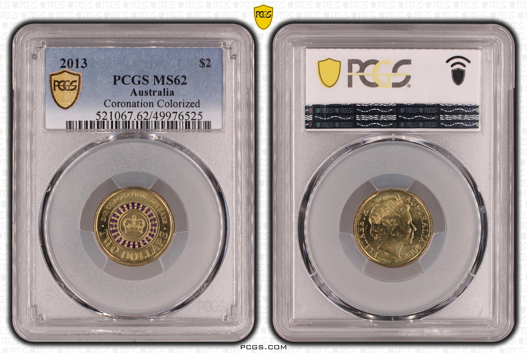Coronation Colorized , Two Dollar, 2013, PCGS MS62