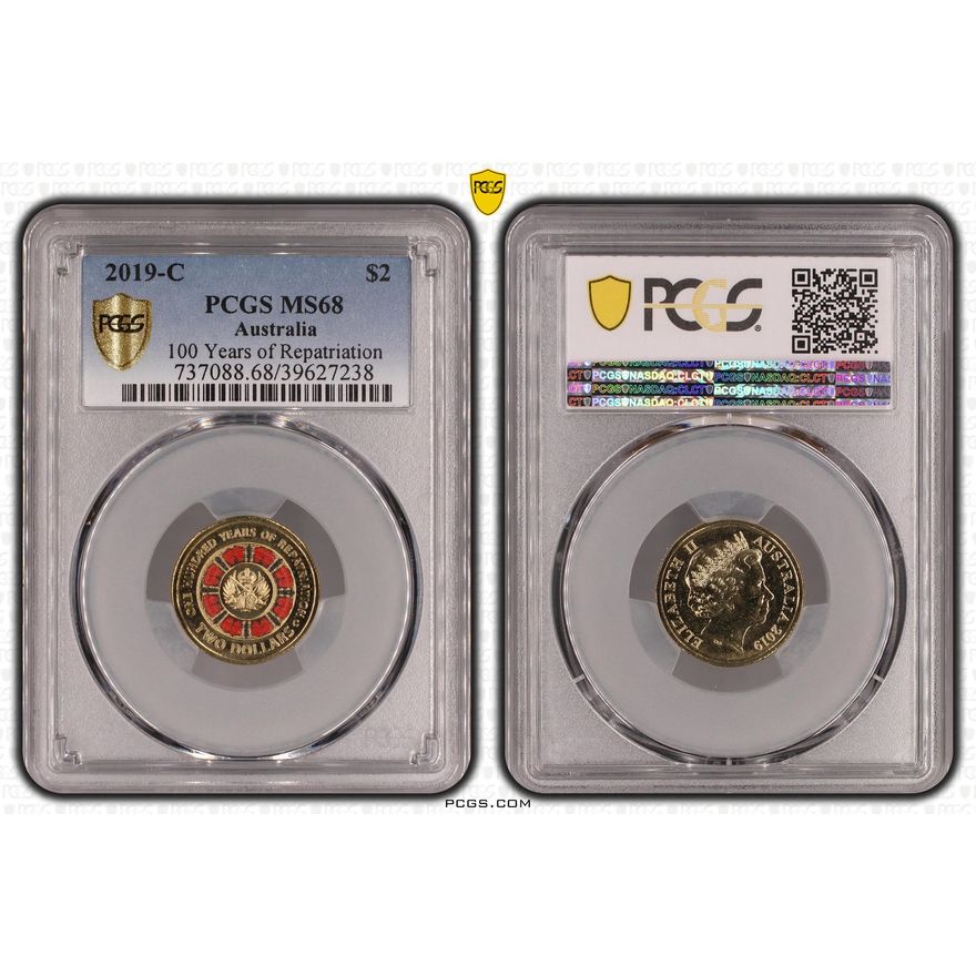 100 Years of Repatriation Colorized, Two Dollar, 2019-C, PCGS MS68