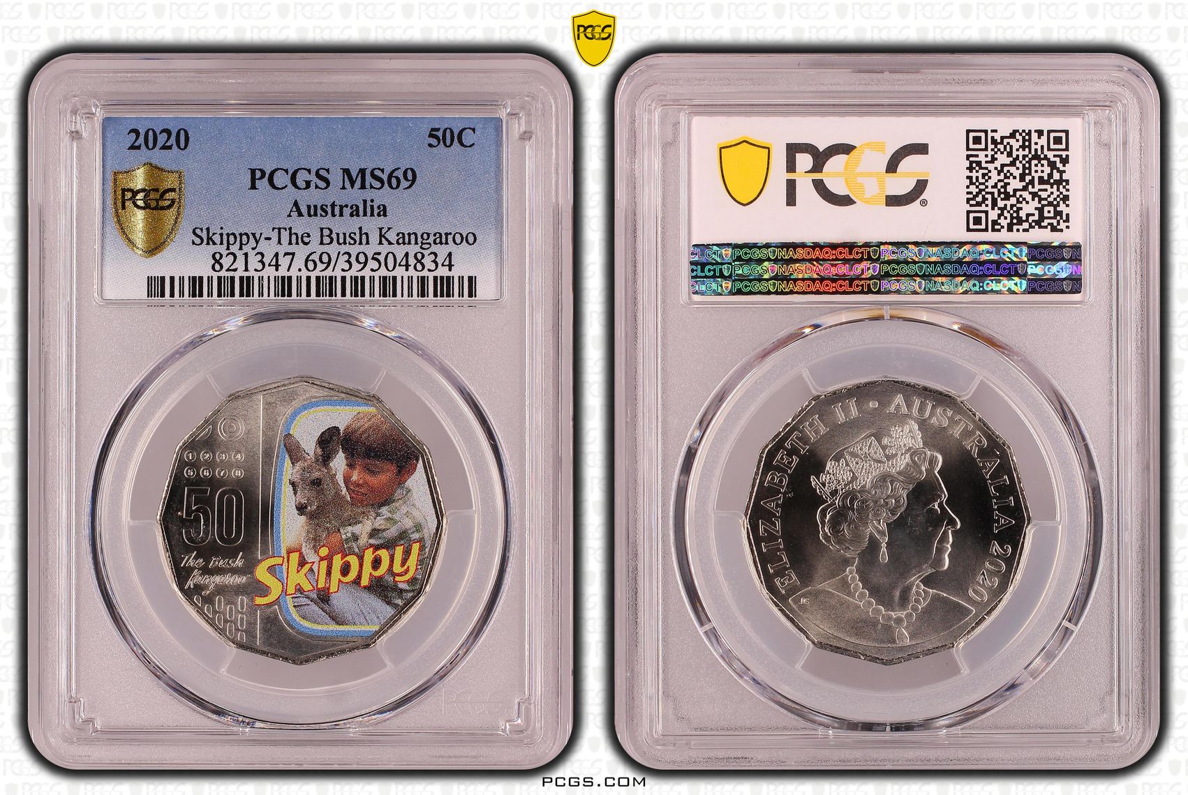 Skippy-The Bush Kangaroo, Fifty Cent, 2020, PCGS MS69
