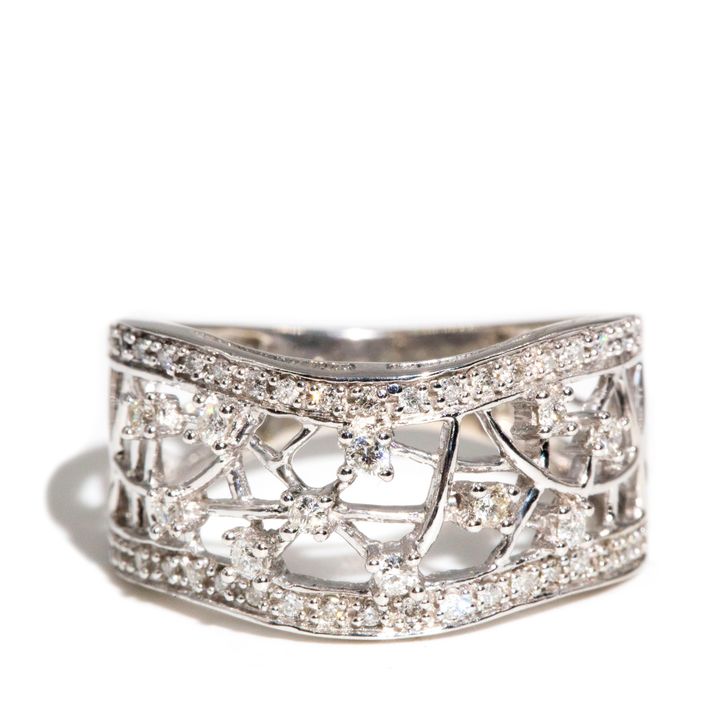 Diamond 9 carat White Gold Dress Ring,