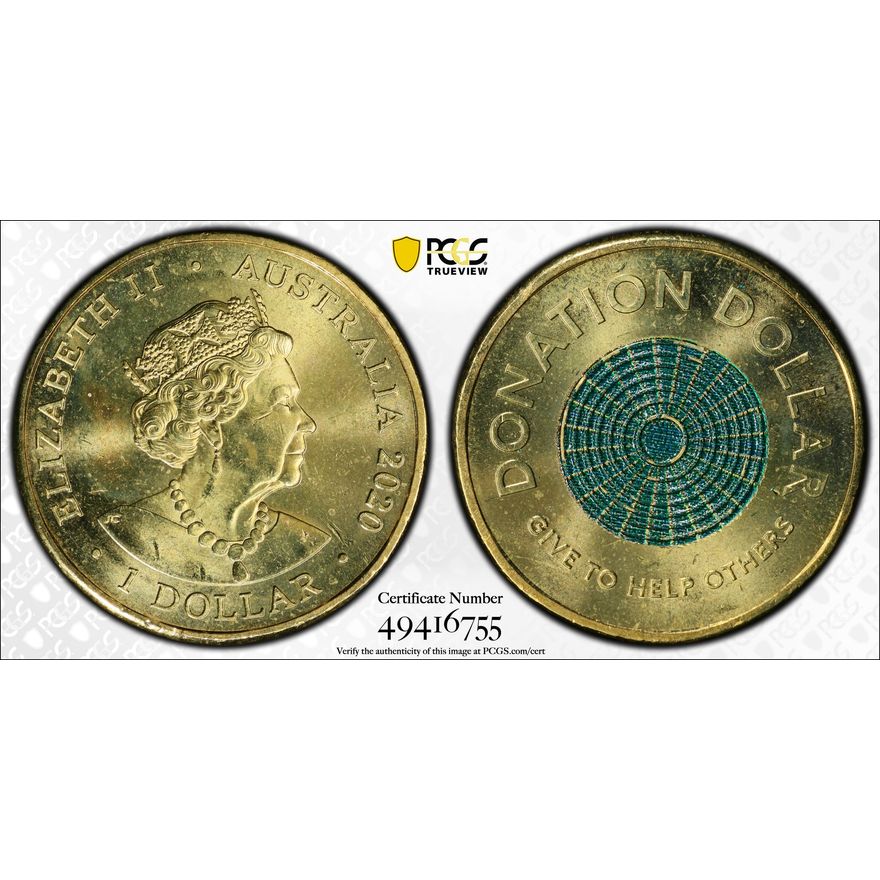 Donation Dollar, One Dollar, 2020, PCGS MS64