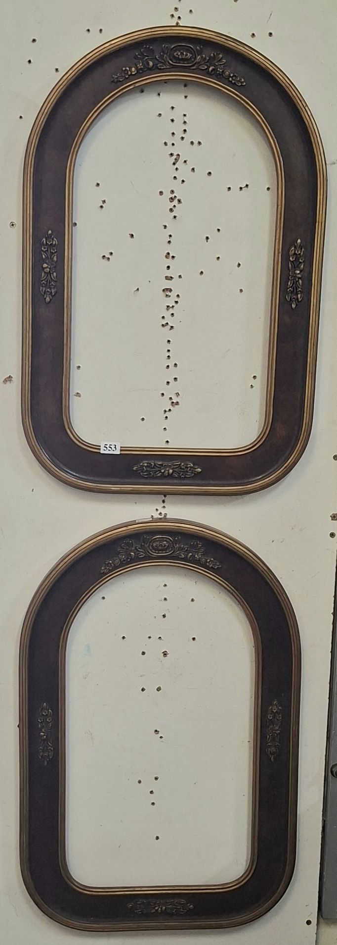 2 Antique Oval Gilt Frames