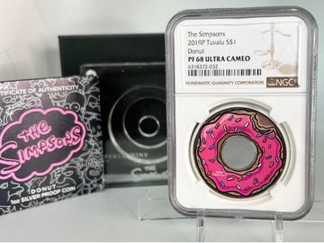 2019 DONUT SIMPSONS PROOF SILVER 1 DOLLAR