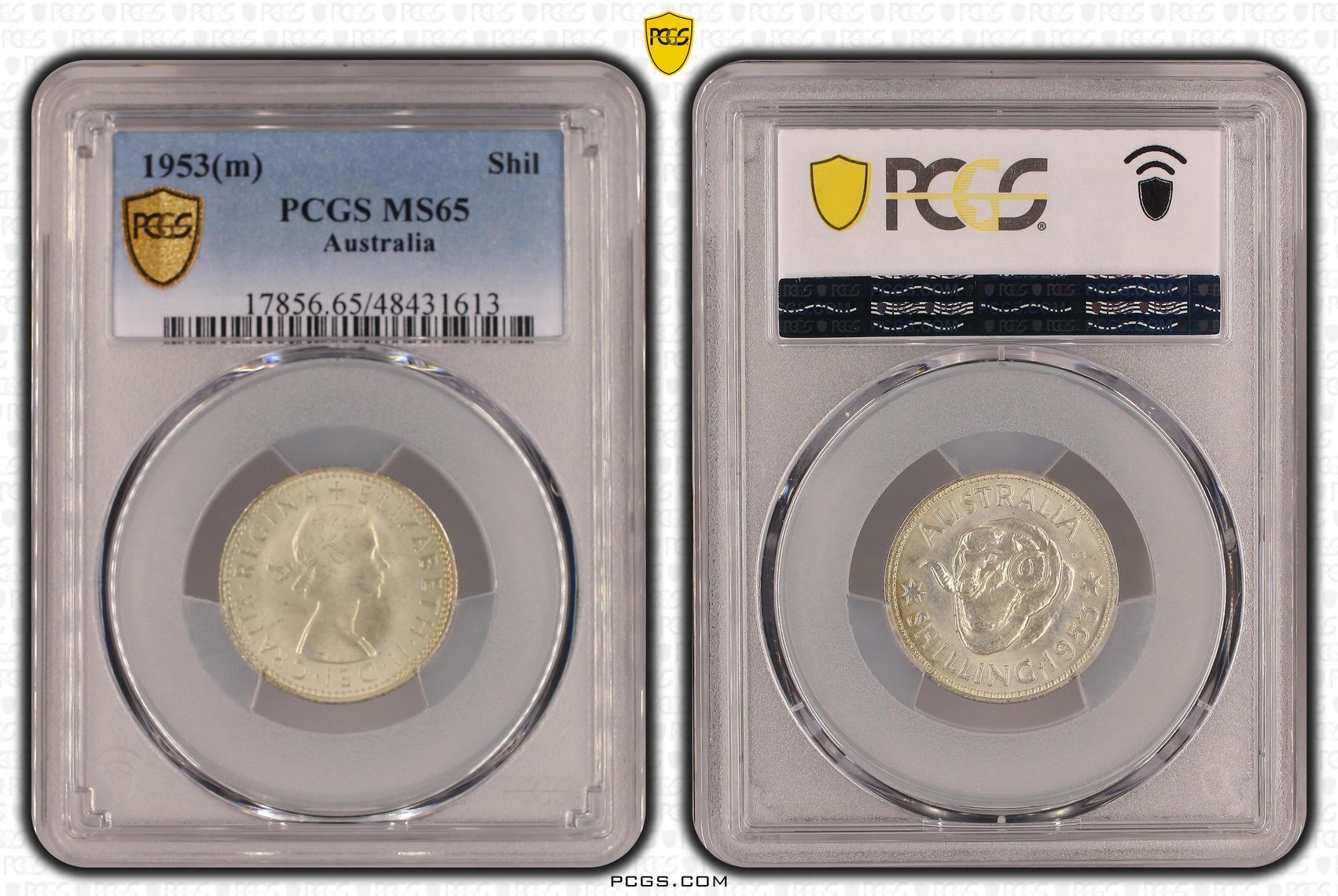 Shilling, 1953(m), PCGS MS 65
