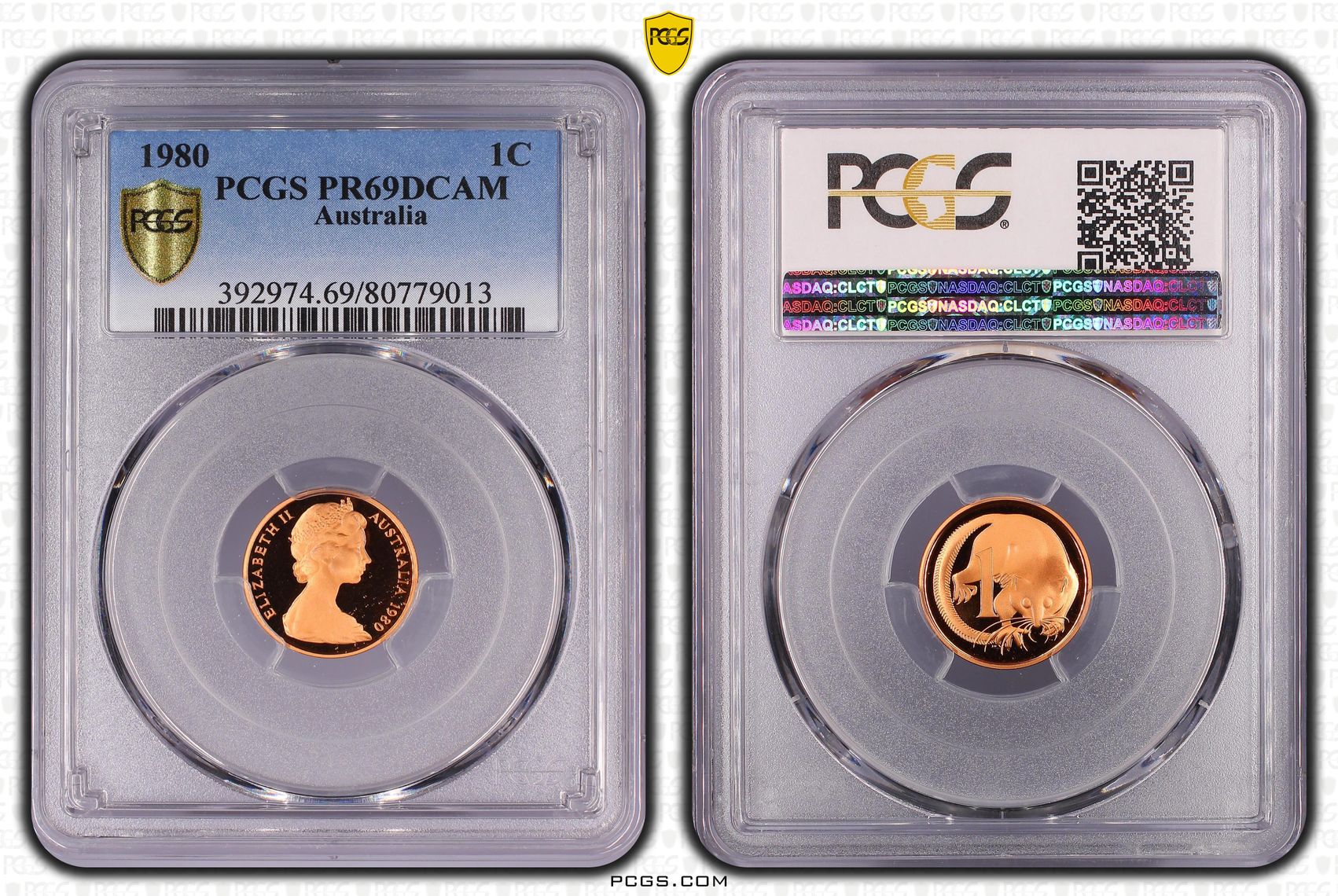 One Cent, 1980, Pcgs Pr69dcam