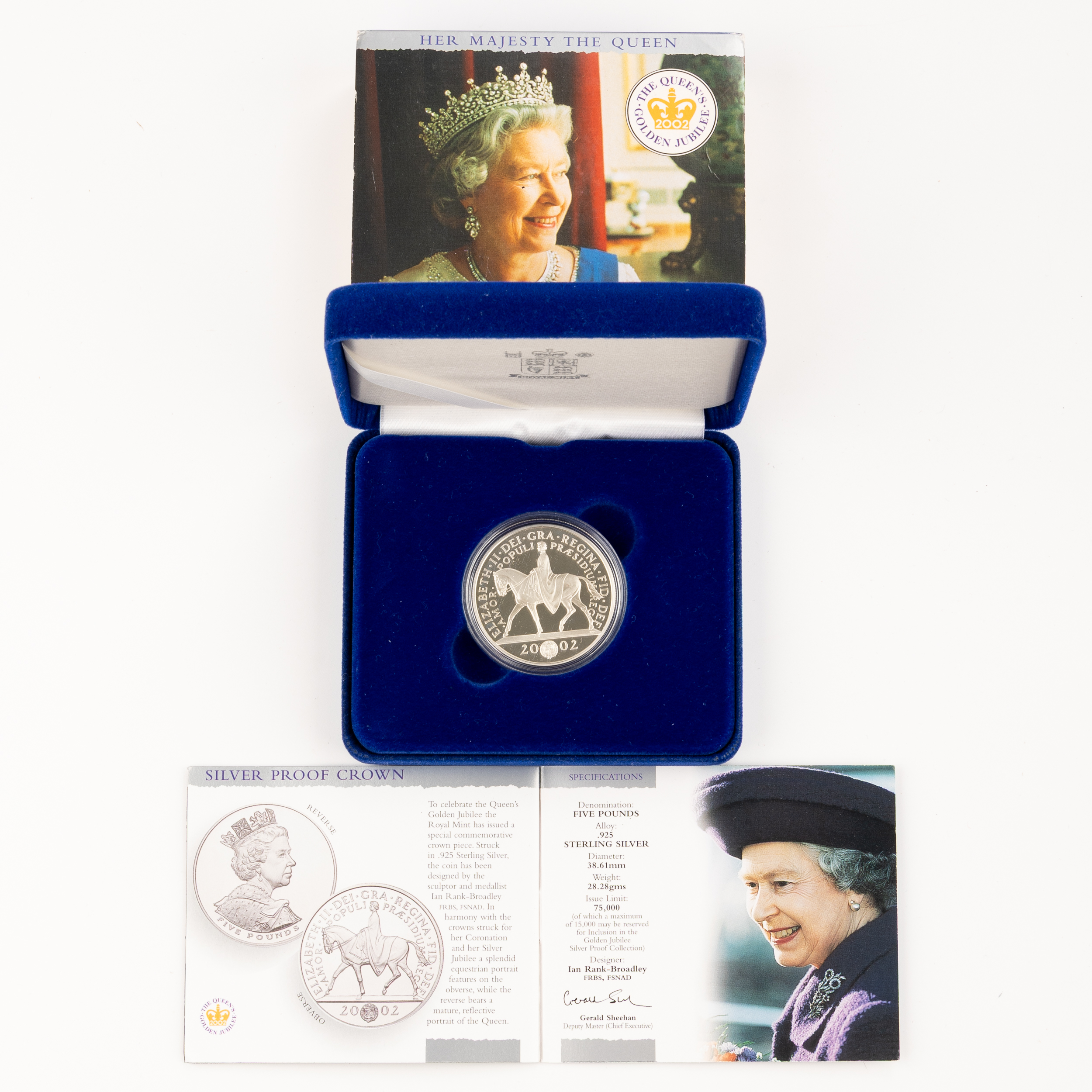 Great Britain, Royal Mint - Golden Jubilee, Five Pounds, 2002, FDC