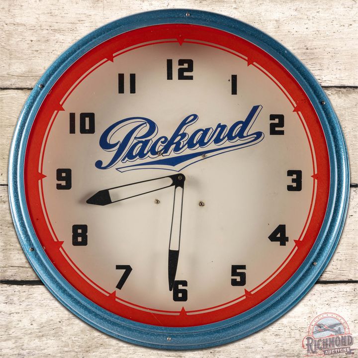Packard Automobiles Neon Advertising Clock