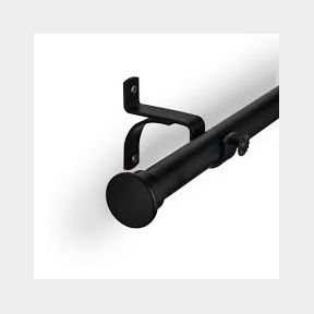 Vizio - 25mm - Flat End Eyelet Curtain Pole Set - Black - 150 cm -- bar -9902044745187- 51736/1813 SN B1 (S4)