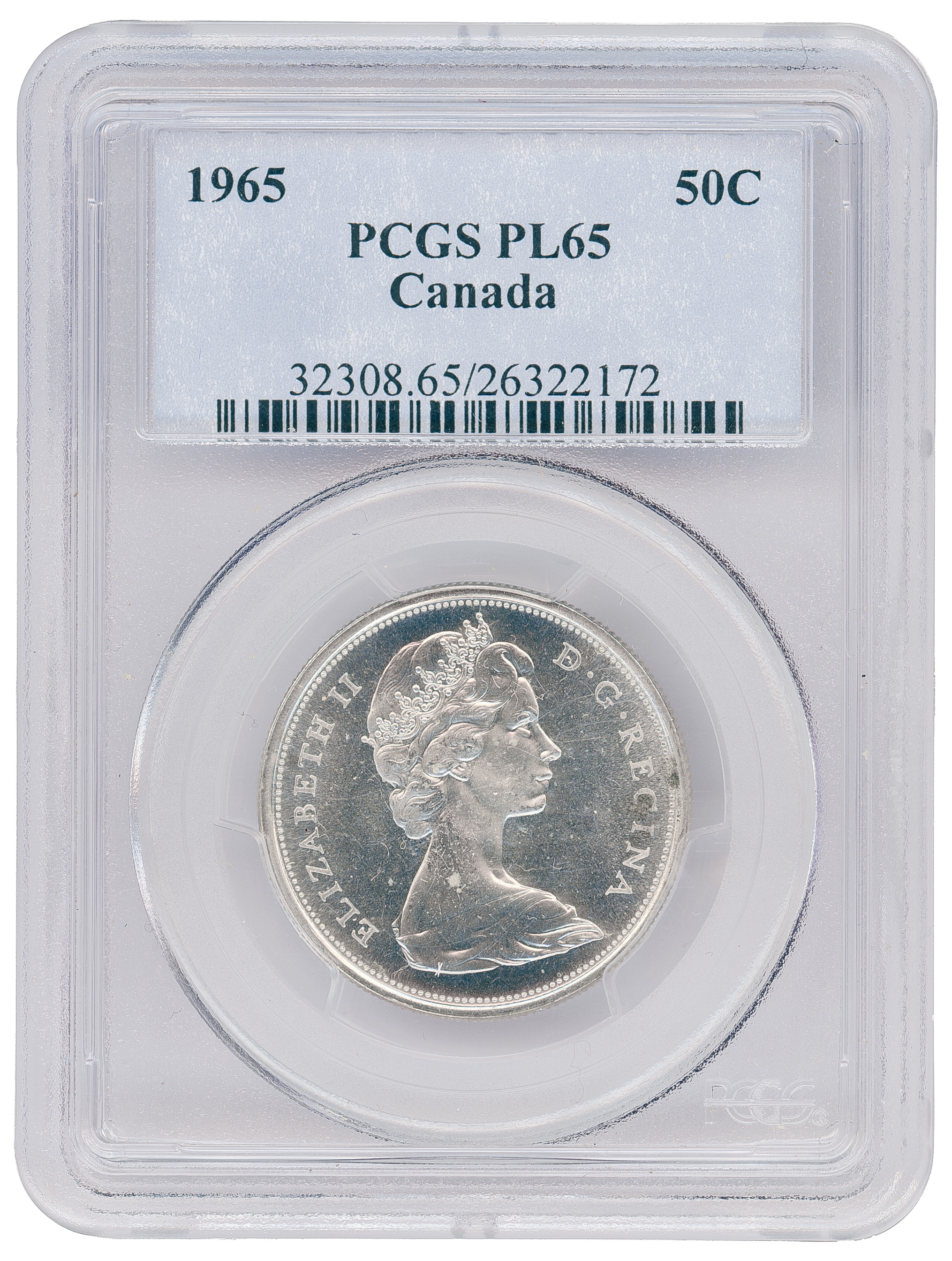 Canada, Fifty Cent, 1965, PCGS PL65