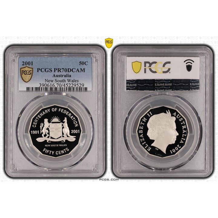 2001 Australia Fifty Cent, 50c Proof New South Wales PCGS - PR70DCAM POP 62/0 -529