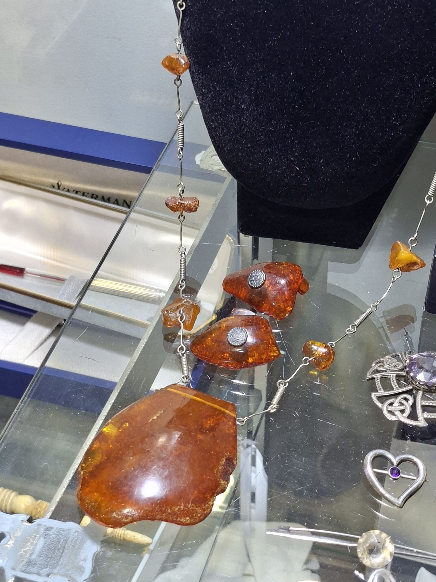 Amber Necklace And Cuff Links
